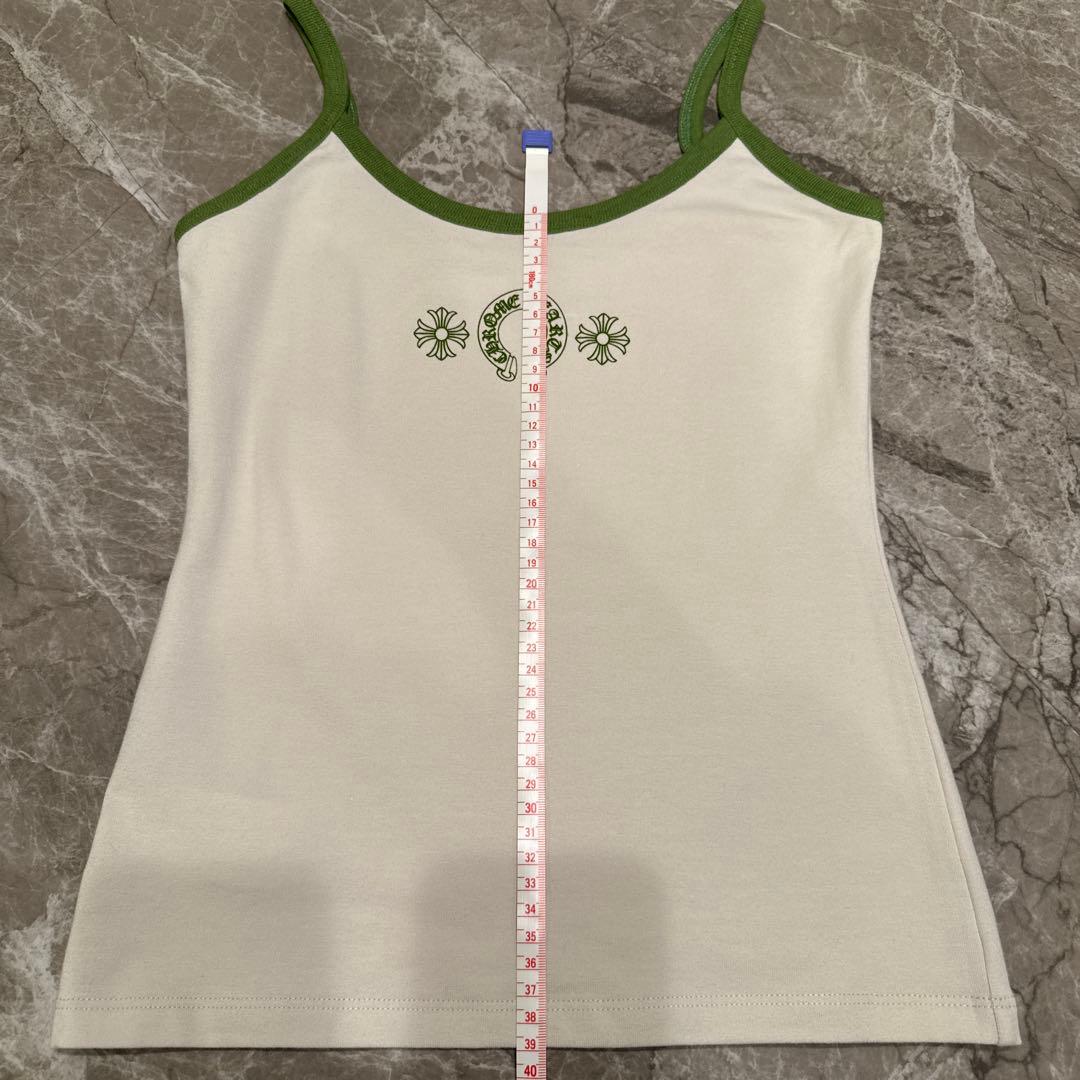 【新品】クロムハーツ ローラースケートキャミソール クリーム/グリーン S