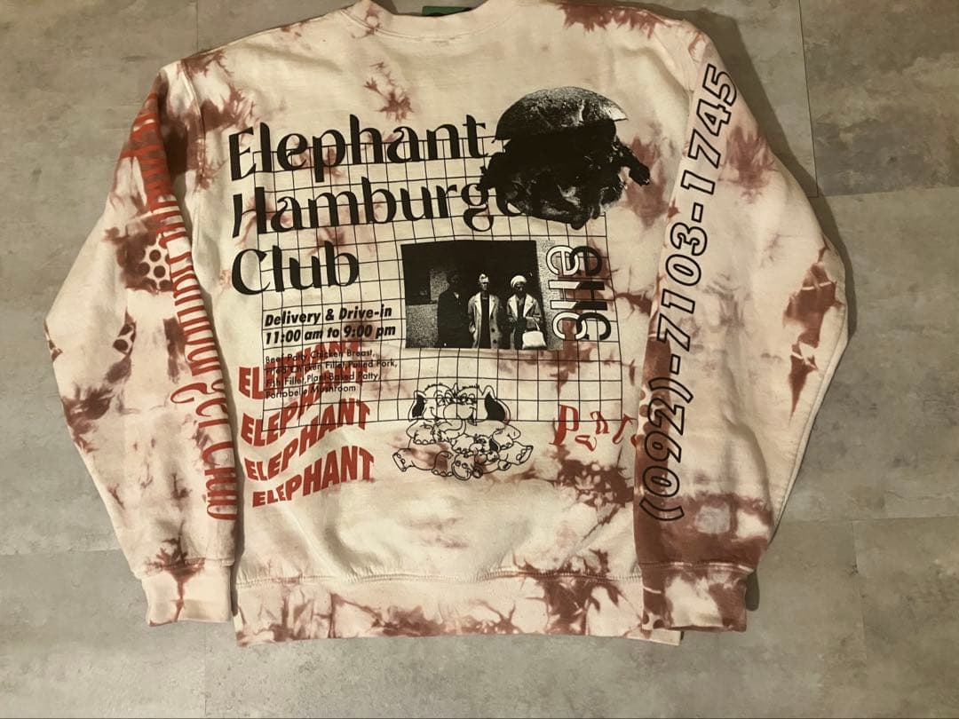 peate タイダイ柄 Elephant HamburgerClub スウェット
