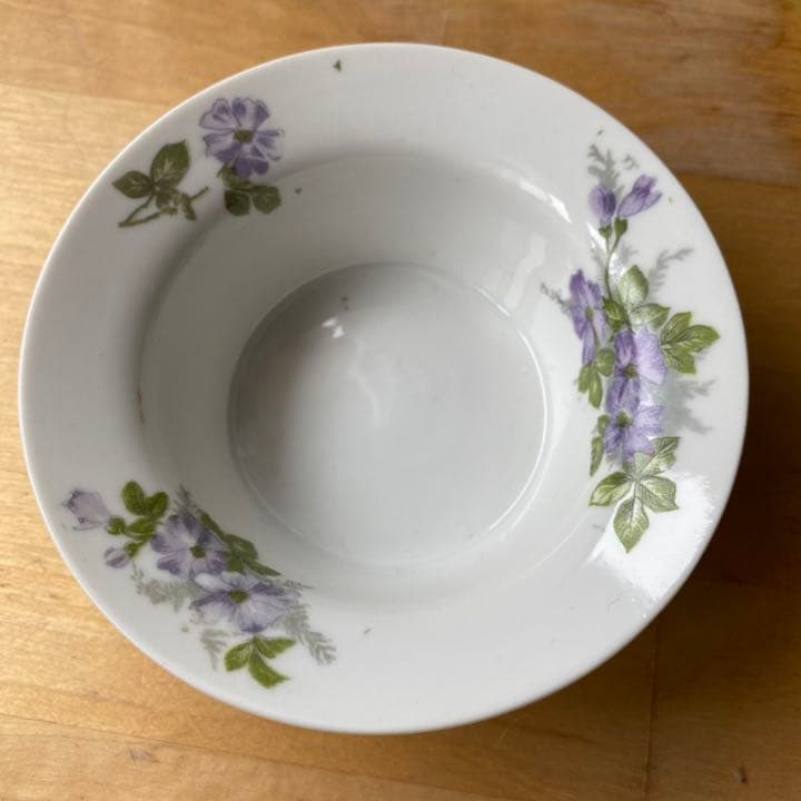 レア　RC オールドノリタケ　カスタードカップ　2客　小皿　スミレ　デザート