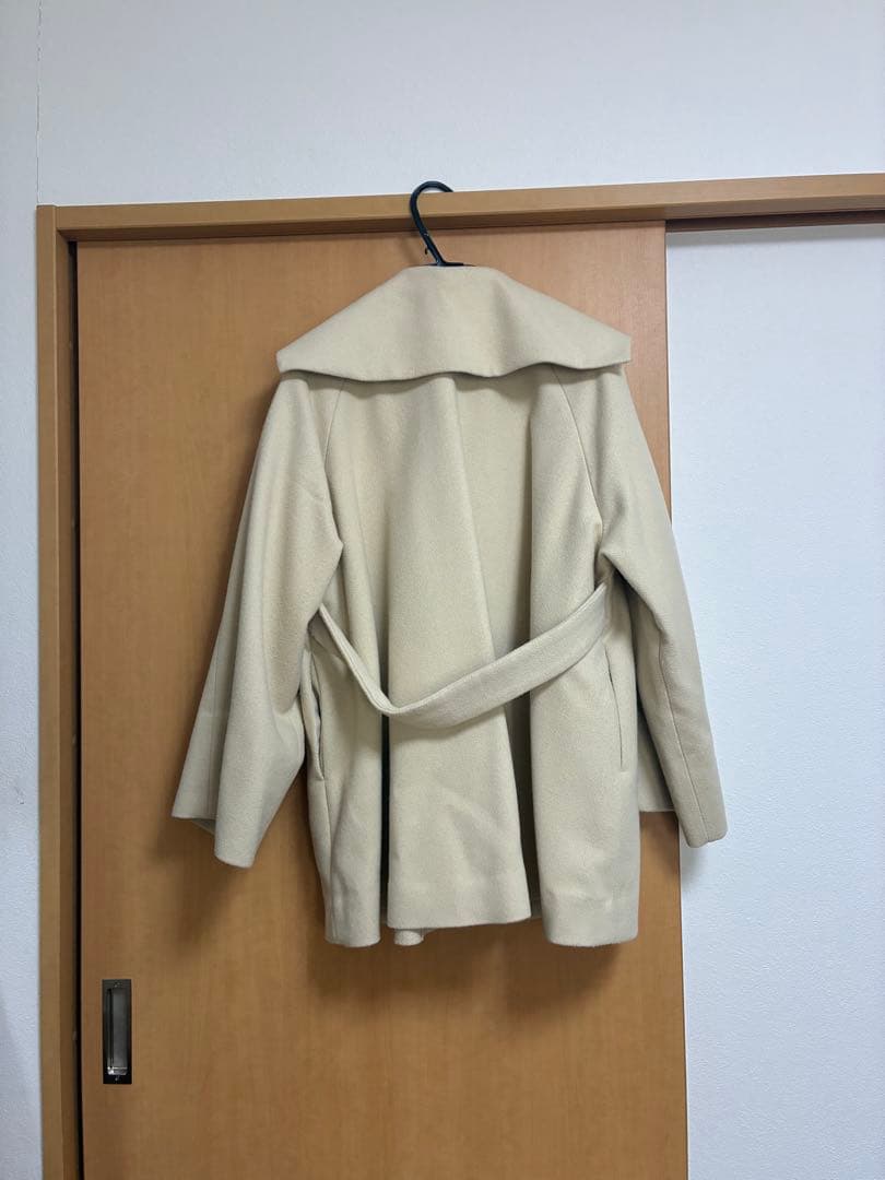 ジャケット・アウター eaphi big collar middle coat beige