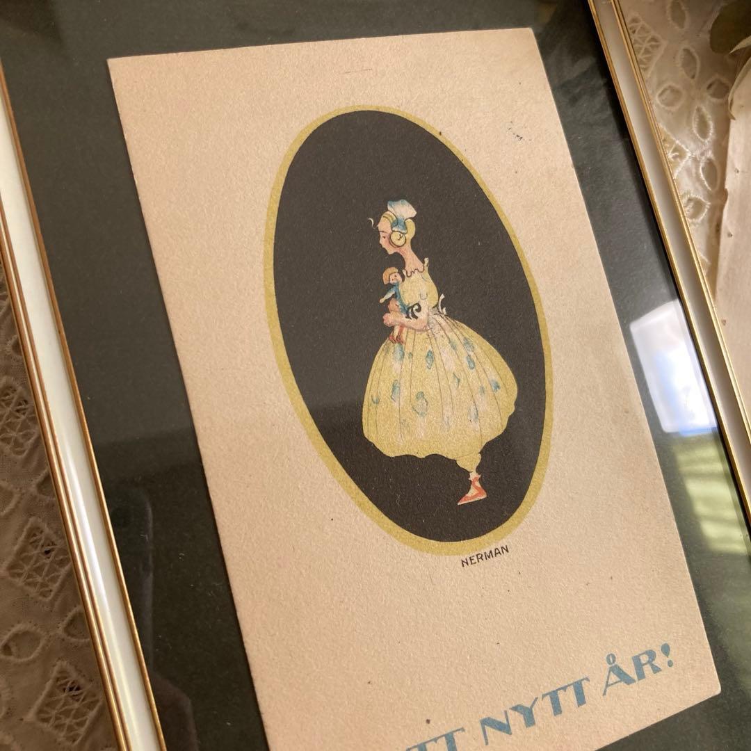 アンティークフレームI★1931年超希少なNERMANアンティークカード入り