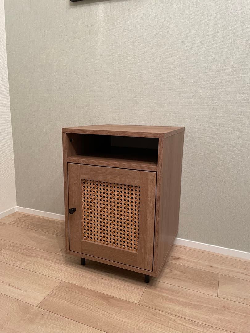 【廃盤】LOWYA ラタン調サイドテーブル サイドチェスト