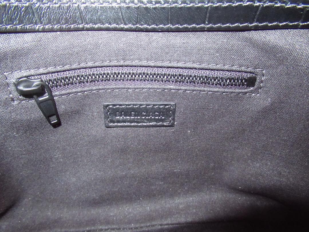 未使用 BALENCIAGA バレンシアガ ショルダーバッグ クロコ型押しレザー