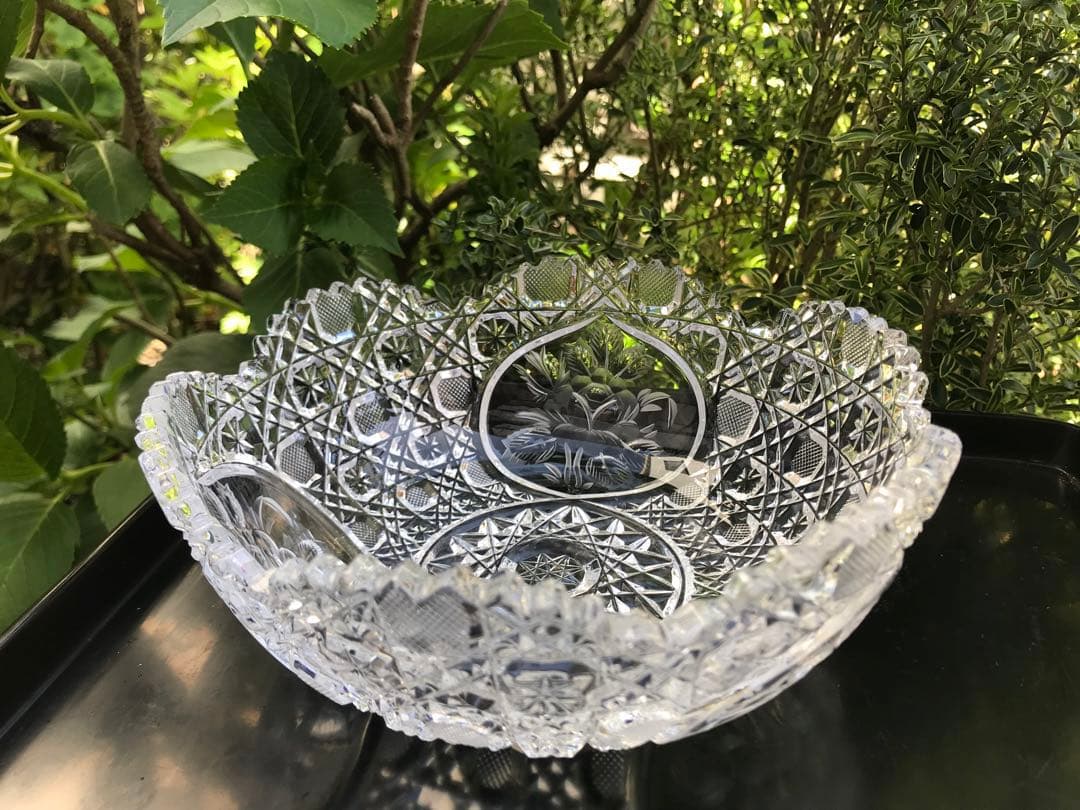 マイセン　クリスタル　ボウル　カットガラス　ガラス鉢