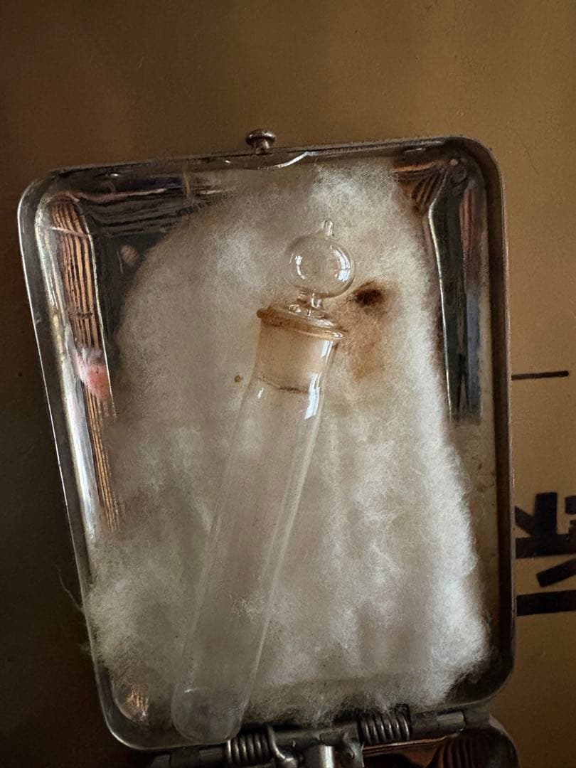 ⑦十字マーク入り 医療用アンプルケース 注射薬瓶 レトロ 医療アンティーク