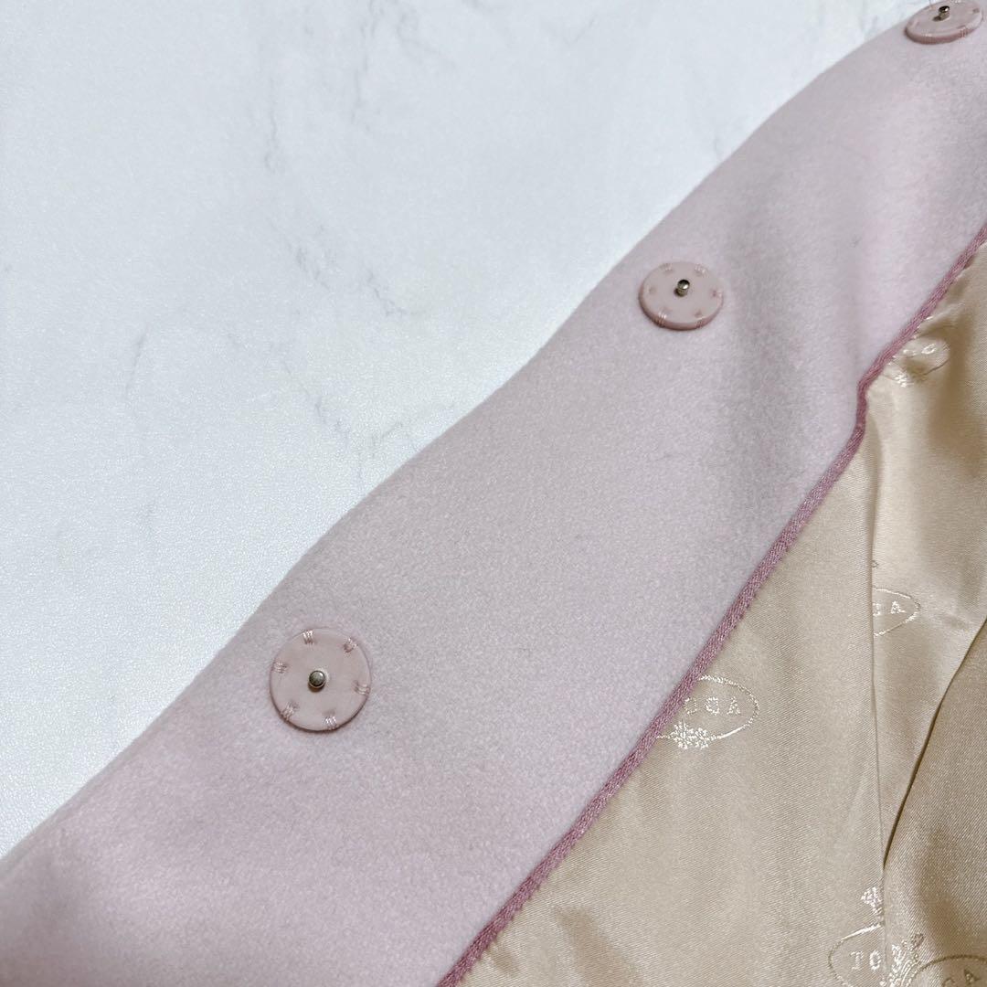 TOCCA ウールショールカラーコート　22AW ピンク　Oサイズ