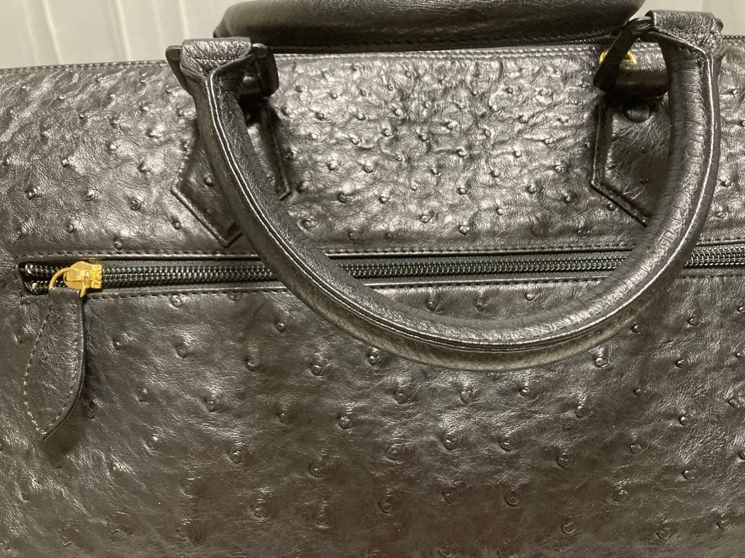 ボストンバッグ　オーストリッチ　美品