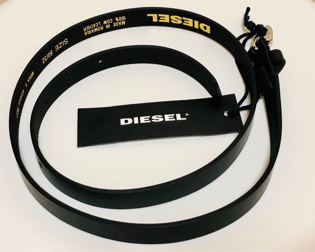 DIESEL ブラック レザーベルト レディース ルーマニア製 新品