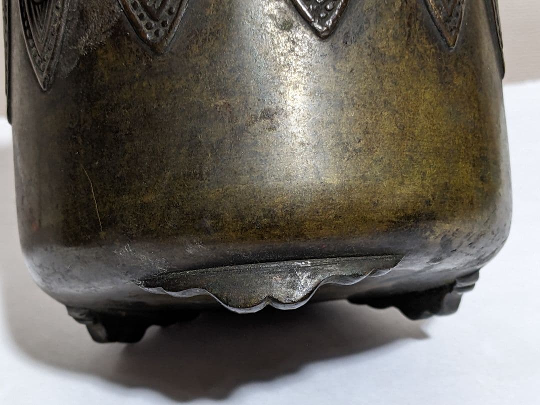 ♦江戸 幕末 明治初期 三ツ足 香炉 火入 銅器 銅製 真鍮 唐銅 唐金 骨董品