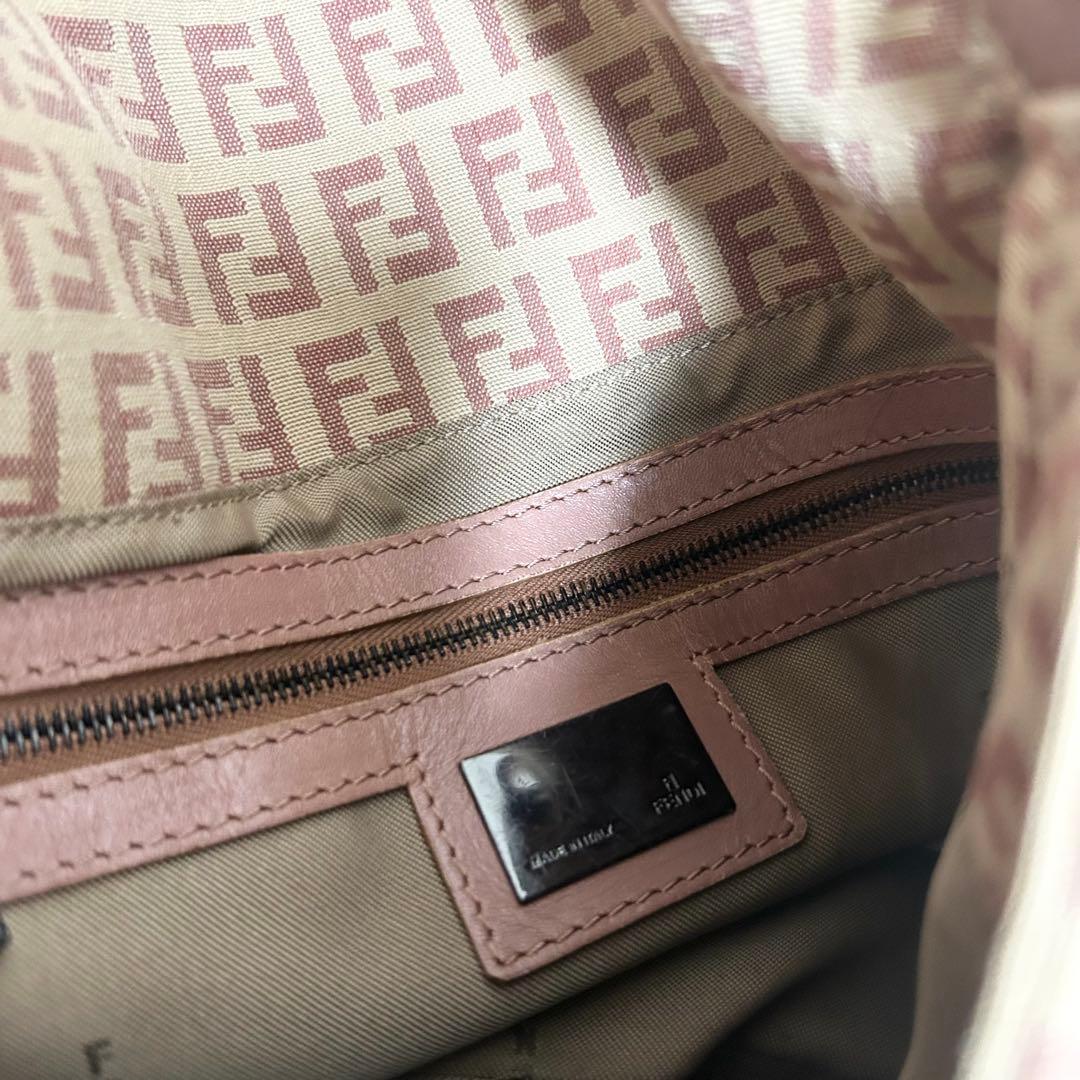 美品　フェンディ　マンマバケット　ワンショルダー　ショルダーバッグ　ズッカ柄