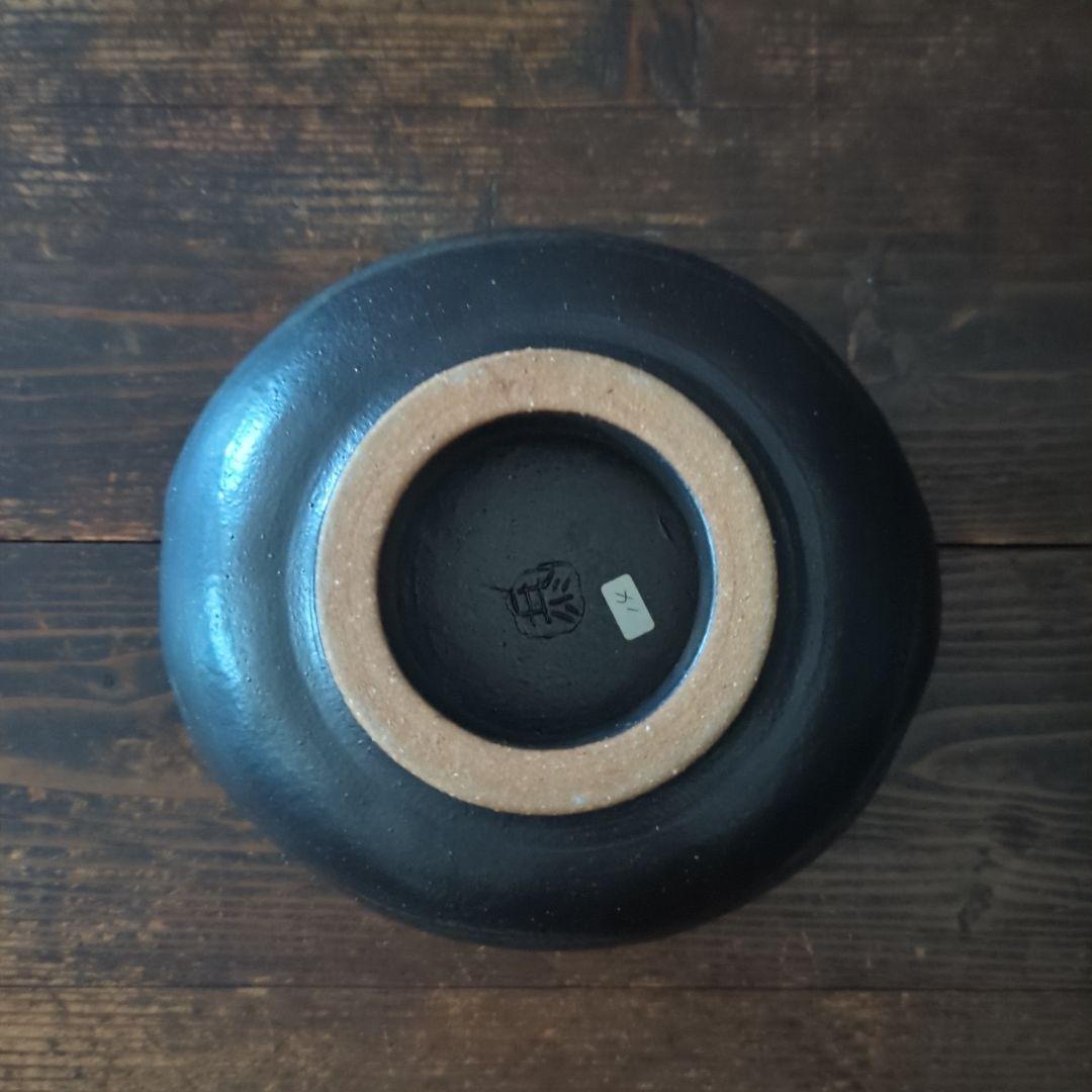 陶芸　作家もの　益子焼　島田恭子作　桜花弁型　菓子器　高台皿　コンポート