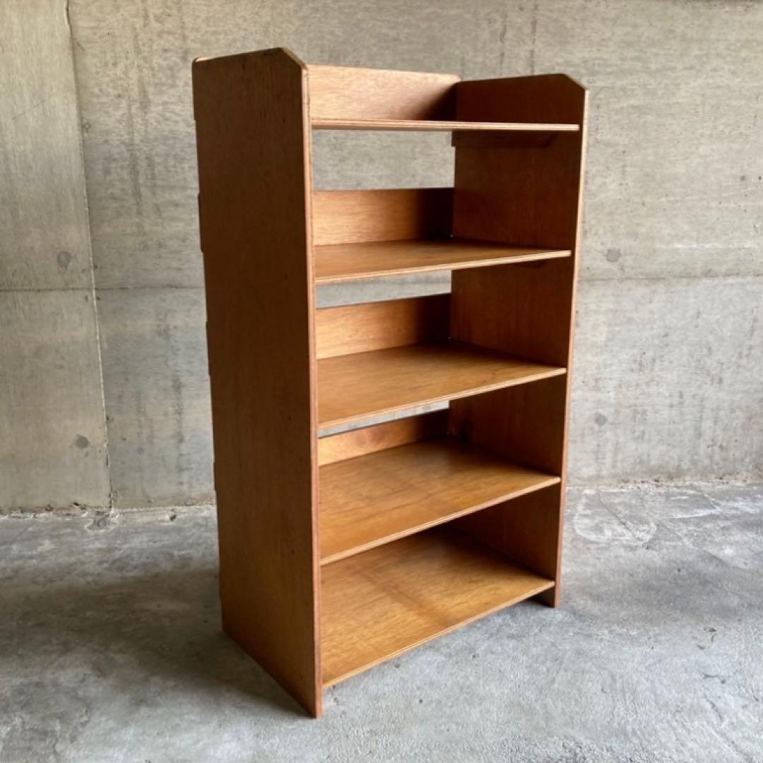 オープンシェルフ ラック 本棚 飾り台 置物台 5段 木製 家具 昭和 レトロ