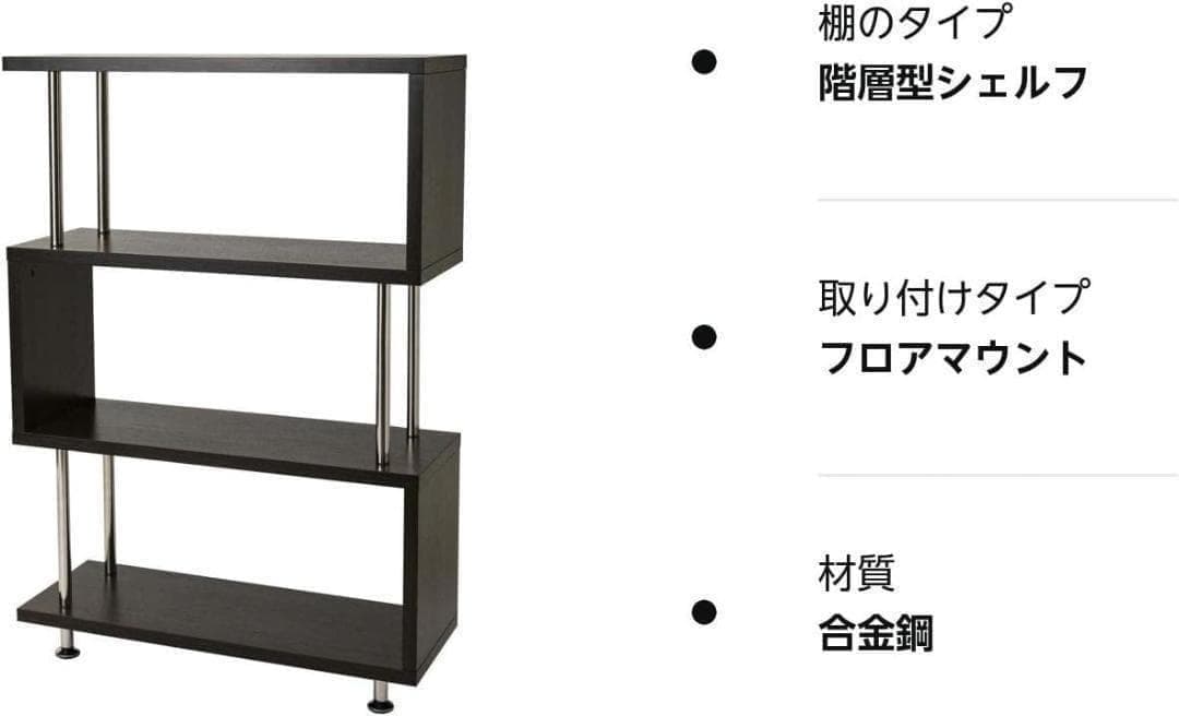 【M2450-110-76】ディスプレイラック　オープンラック　 S字 4段