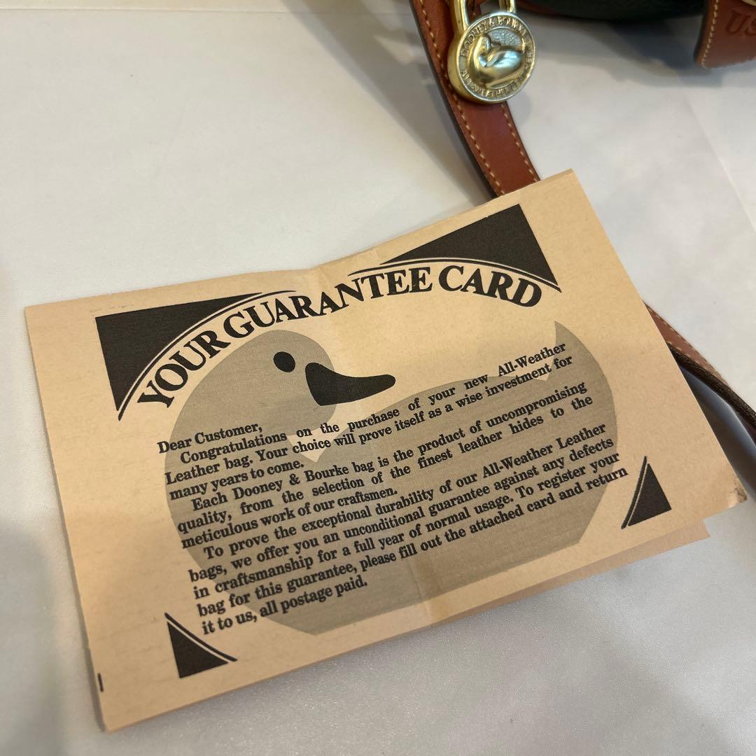 DOONEY&BOURKE USA製 レザーショルダーバッグ グリーン 美品