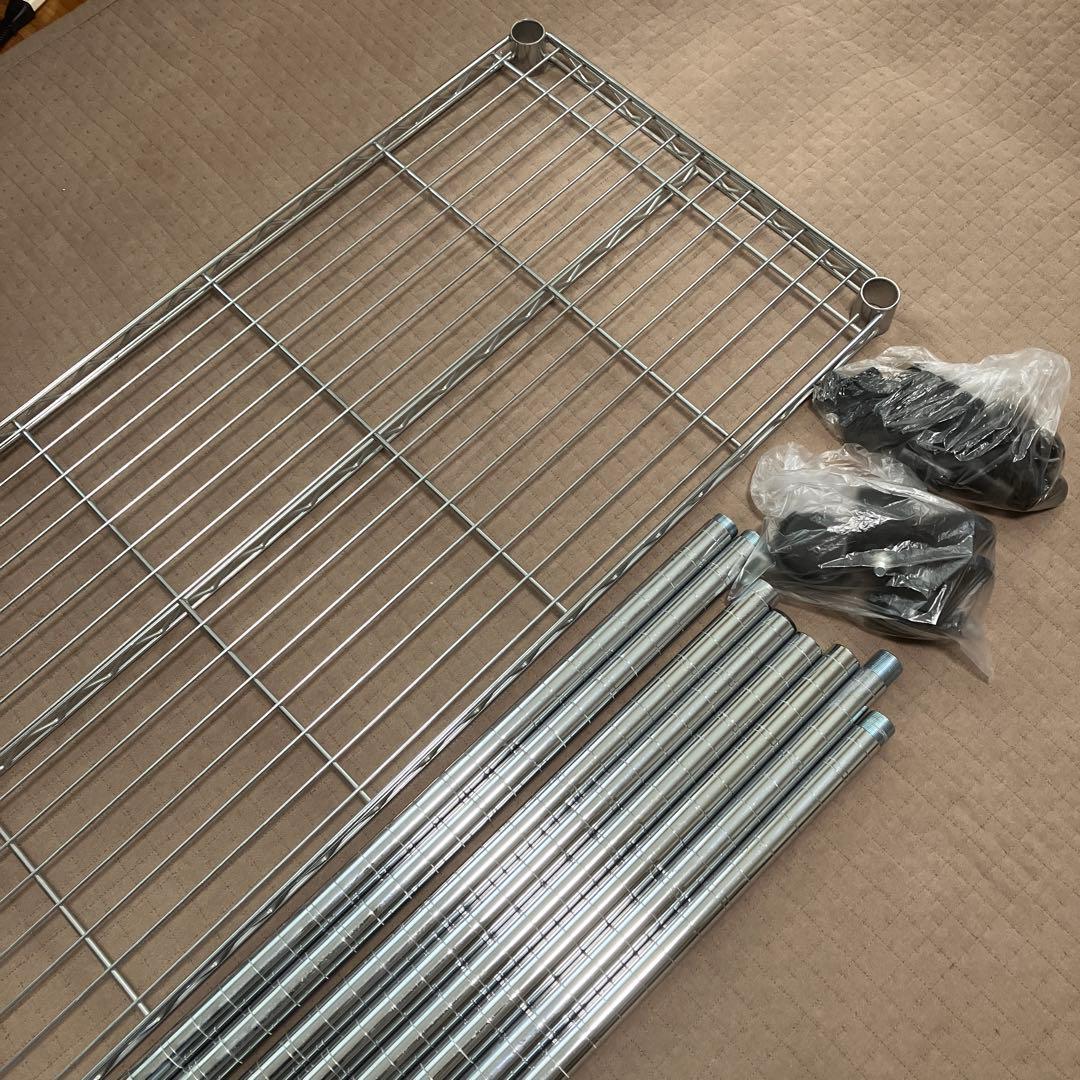 メタルラック キャスター付W120×D46×H155 4段 スチールラック 頑丈