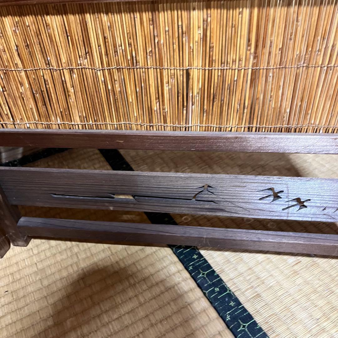 天津　御簾屏風　天然木　竹