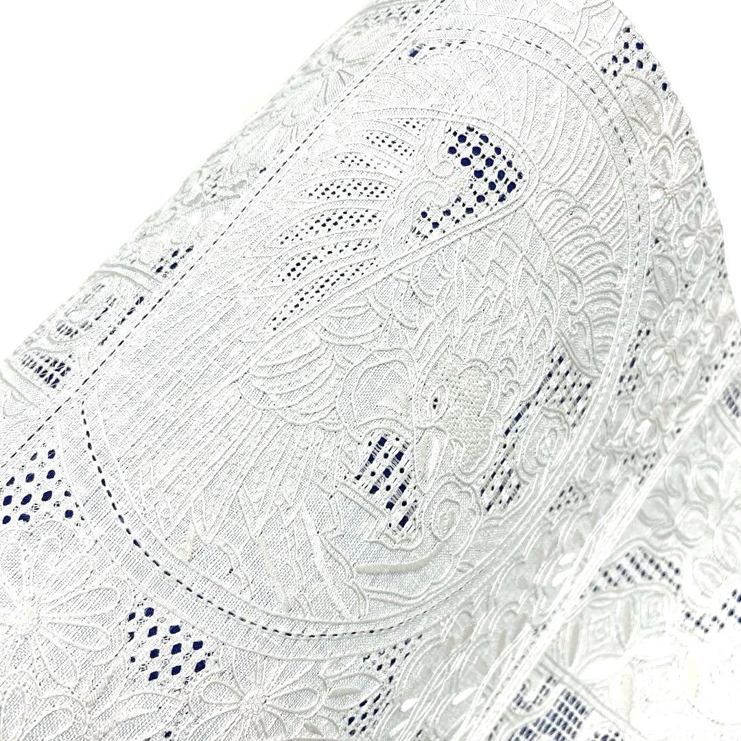 専用帯4690●高級 正絹 紬 相良刺繍 汕頭刺繍 袋帯 中国三大刺繍 花文華文