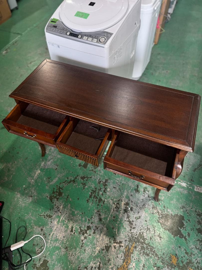 【miumiu】木製ダークブラウンデスク 3引き出し　165