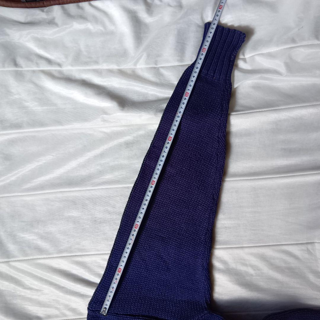 【希少・手編み】90s ポロ ラルフローレン 星条旗 コットン ニット L 紺