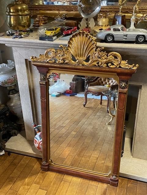 バロック様式 木製ミラー 大きめ