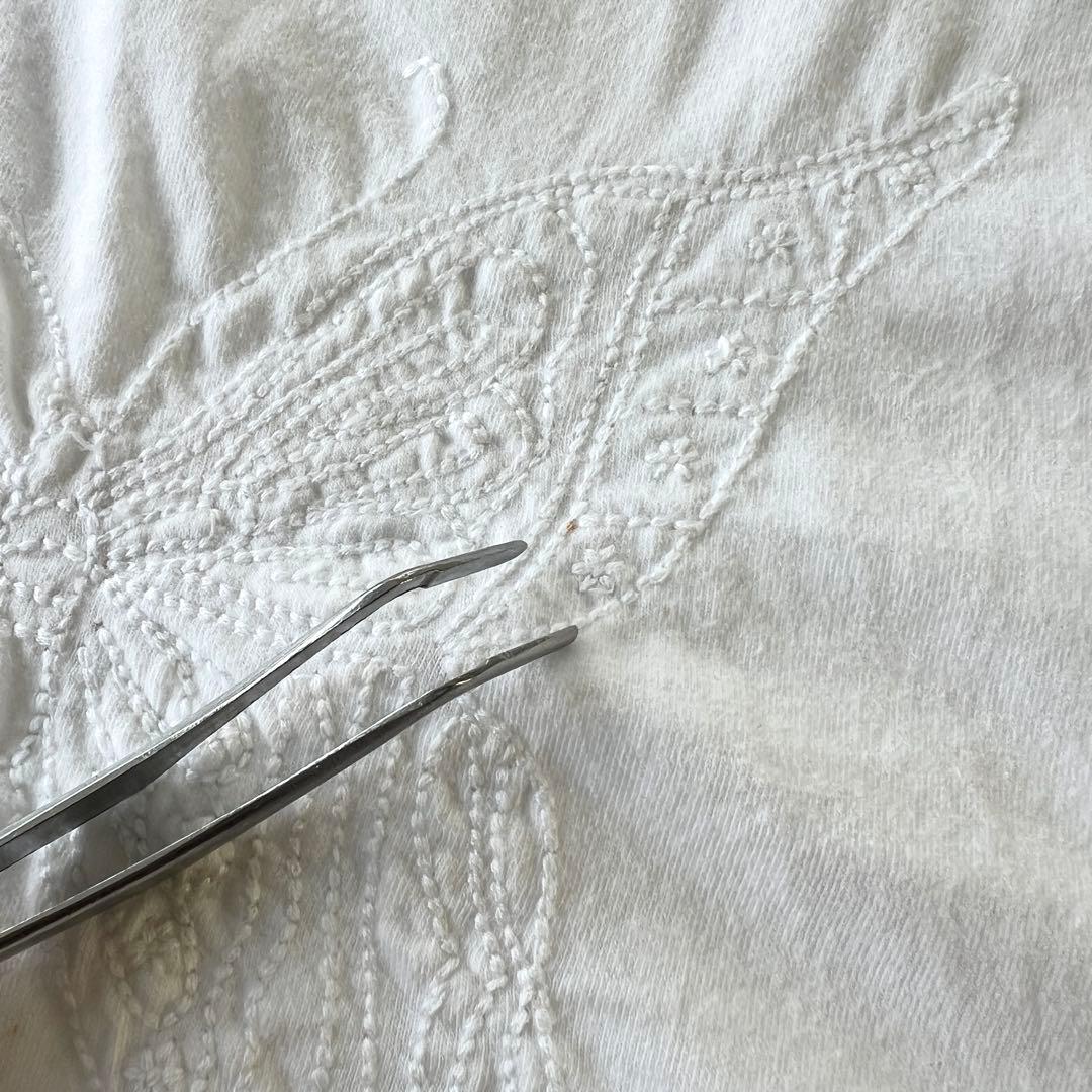 ジュンヤワタナベ チュニック 蝶 刺繍 ホワイト