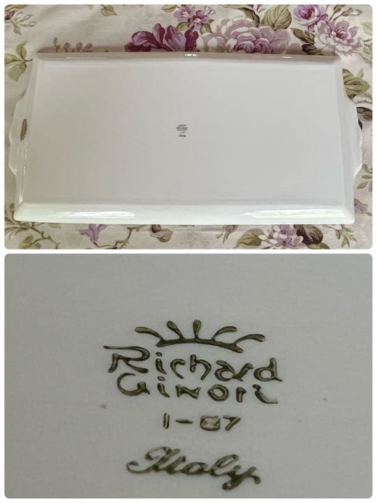 【希少品】未使用リチャードジノリ★インペロコンテッサネロ★手付きロングプレート