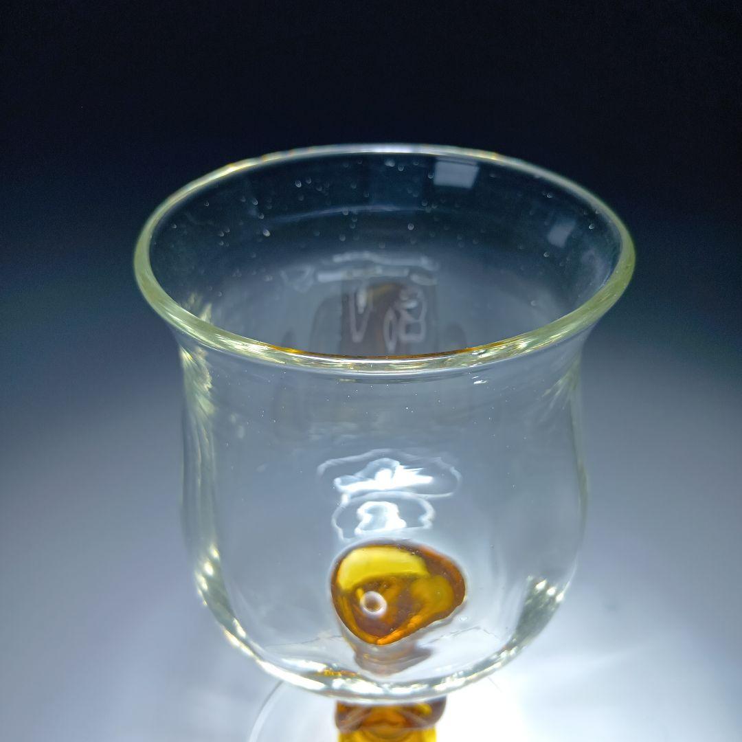 ガラス作家　舩木倭帆　ゴブレットワイングラス　１個　shizuサイン有