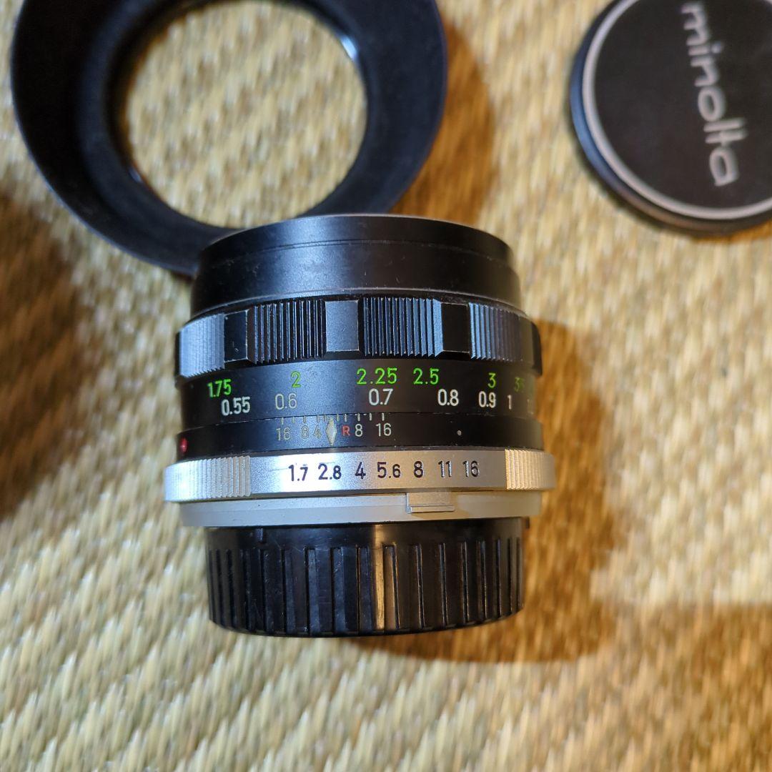 匿名配送　MINOLTA　カメラレンズ3本+メタルフードなどまとめ売り