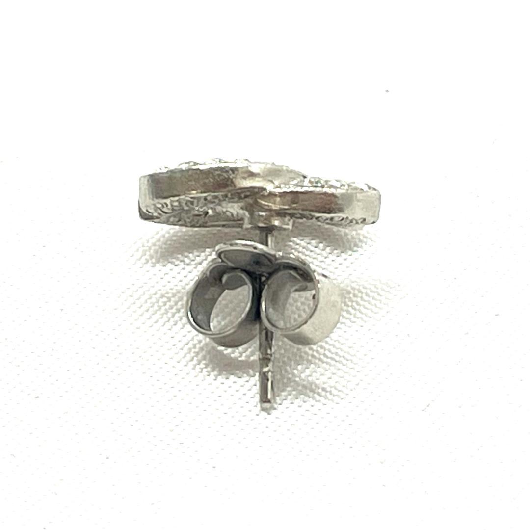 Y601-229 シャネル ココマーク ラインストーン ピアス シルバー 片耳