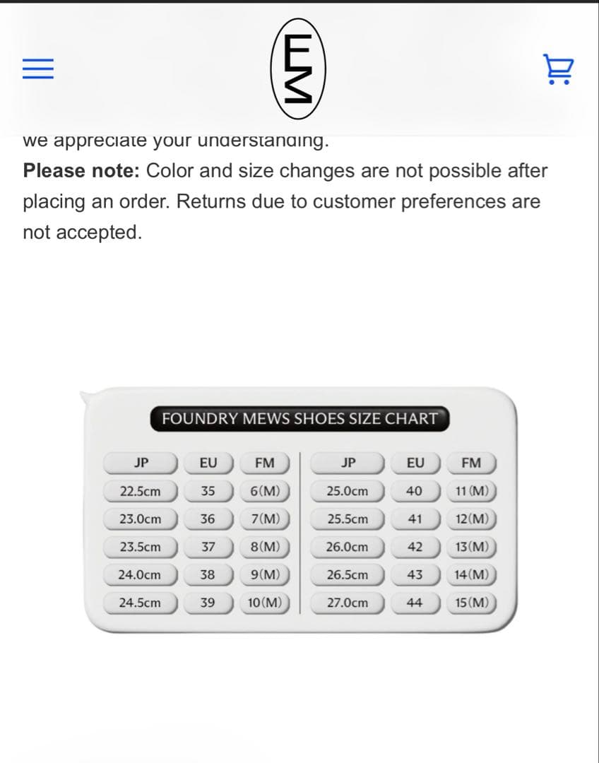 Foundrymews canvas shoes 9M 2020年モデル