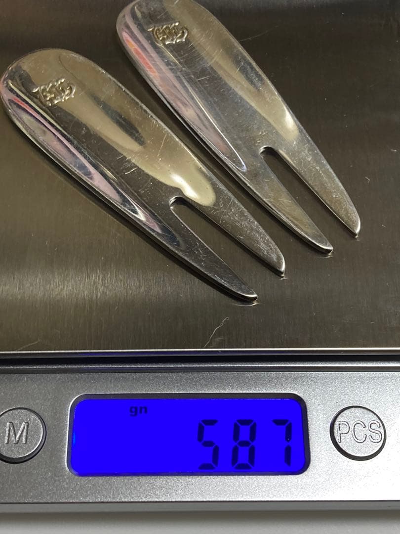 ゴルフ　グリーンフォーク SILVER 銀製　2枚　vintage