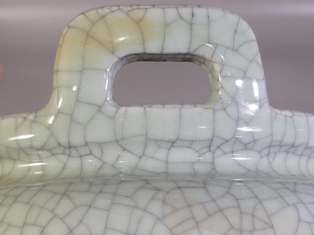 中国美術 哥釉 大香炉 時代物 DT337