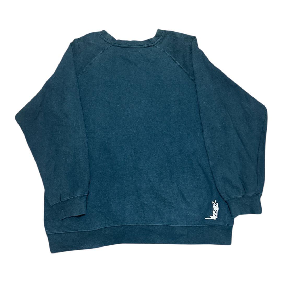 90s STUSSY XL スウェット ネイビー 無地 ワンポイント 紺タグ