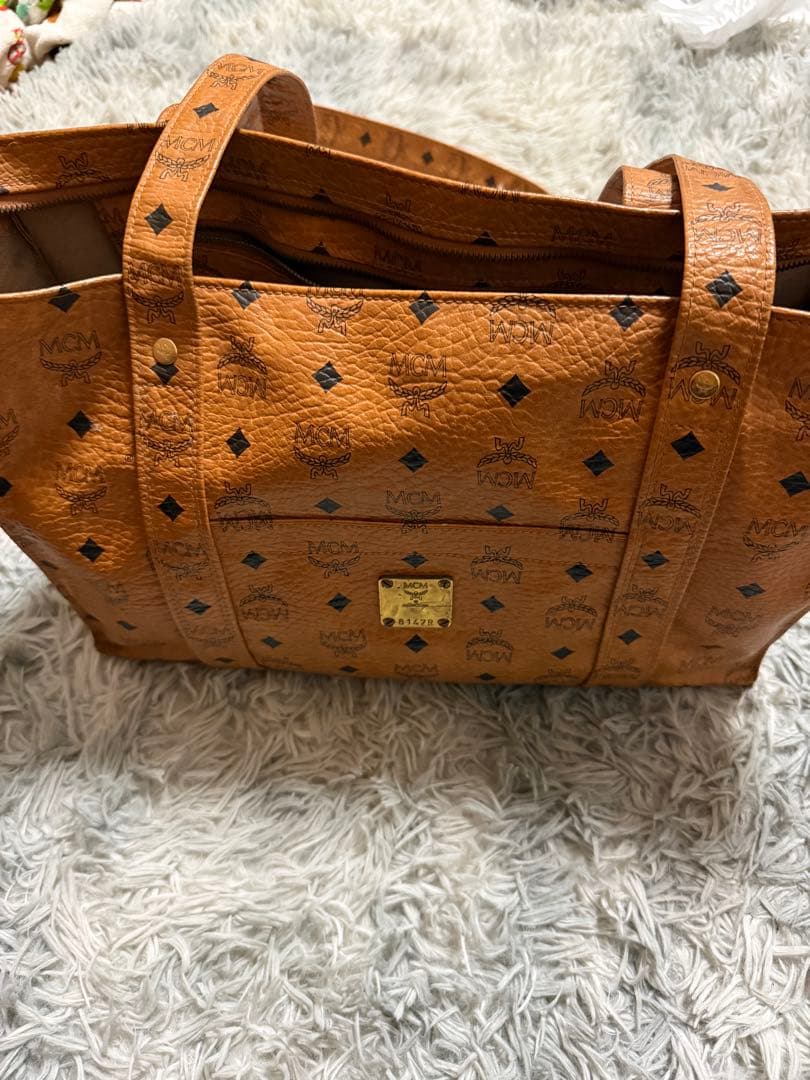 MCM ブラウン レザー トートバッグ ヴィセトス柄