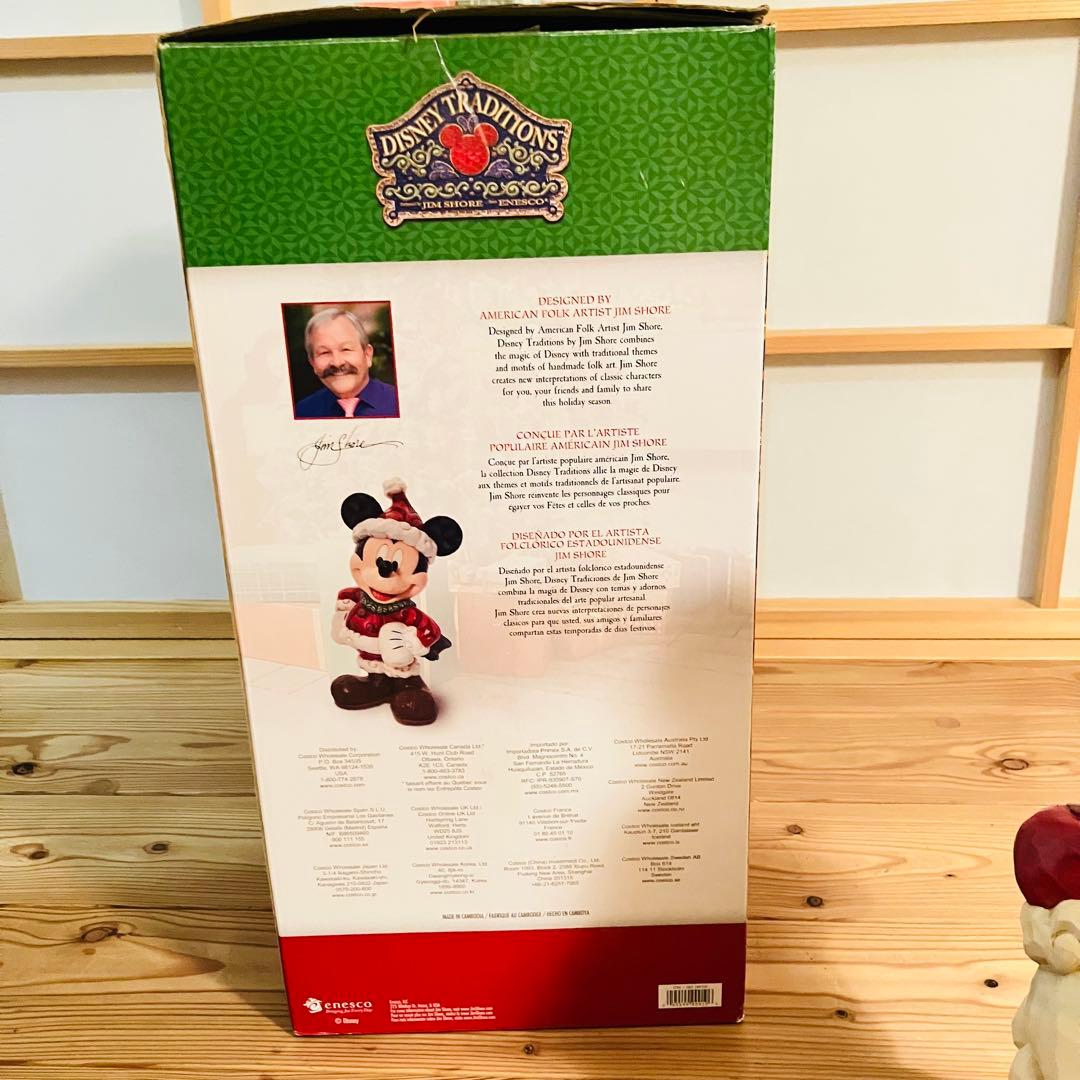美品ディズニー ミッキー クリスマス サンタ 人形 ジム•ショア オブジェ箱付き