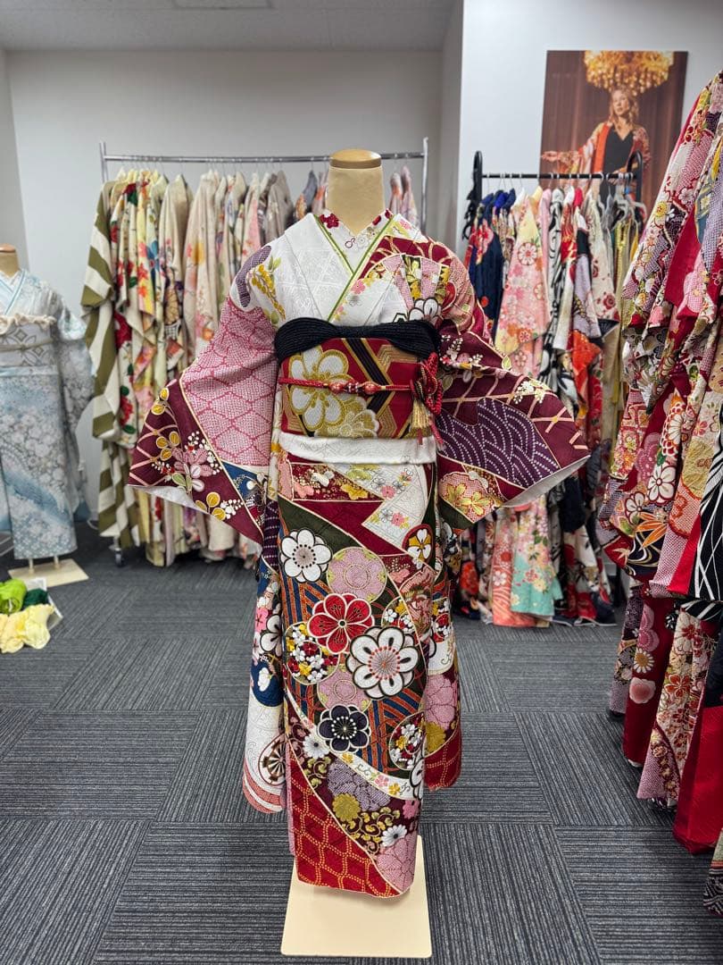 かめとたぬき様　振袖+長襦袢のみ【918】【165cm~175cmの方用】