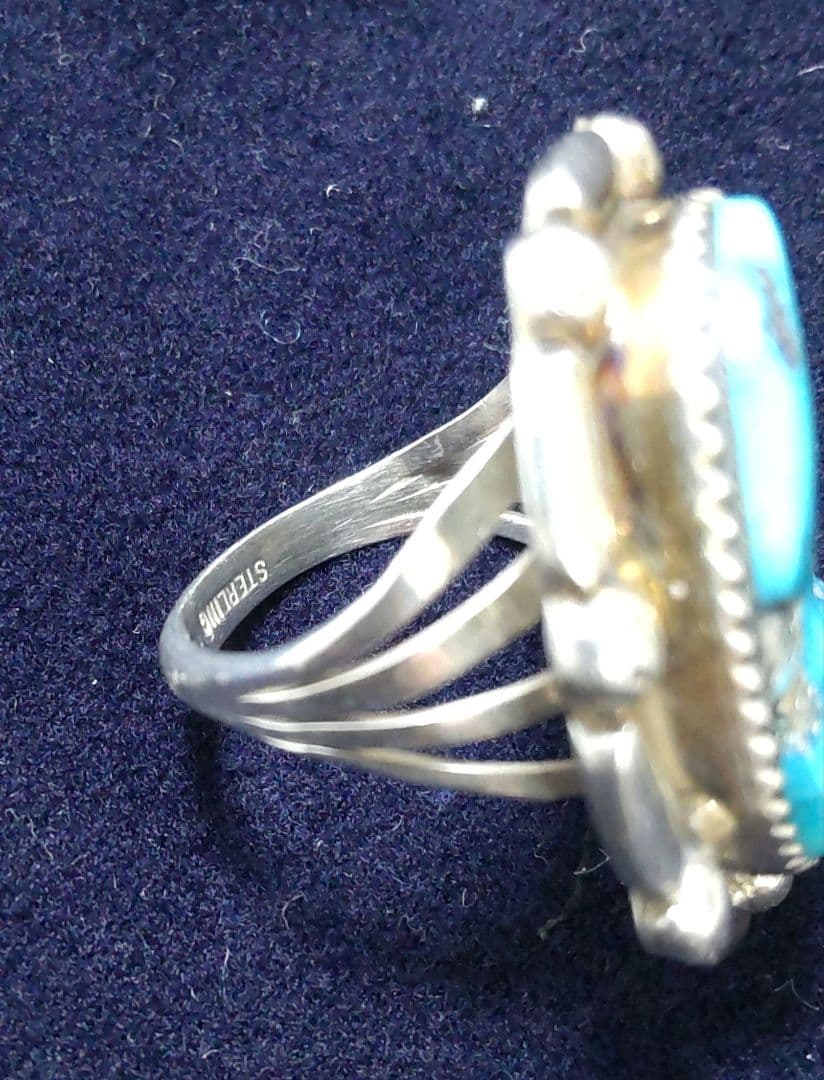ビンテージ　トルコ石　 スターリングシルバー　指輪　13号