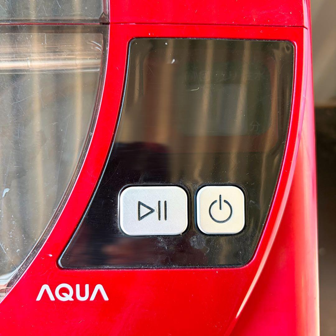 92運搬取付無料！シャイニーレッド純正AQUAスラッシュドラム洗濯機！完動美品！