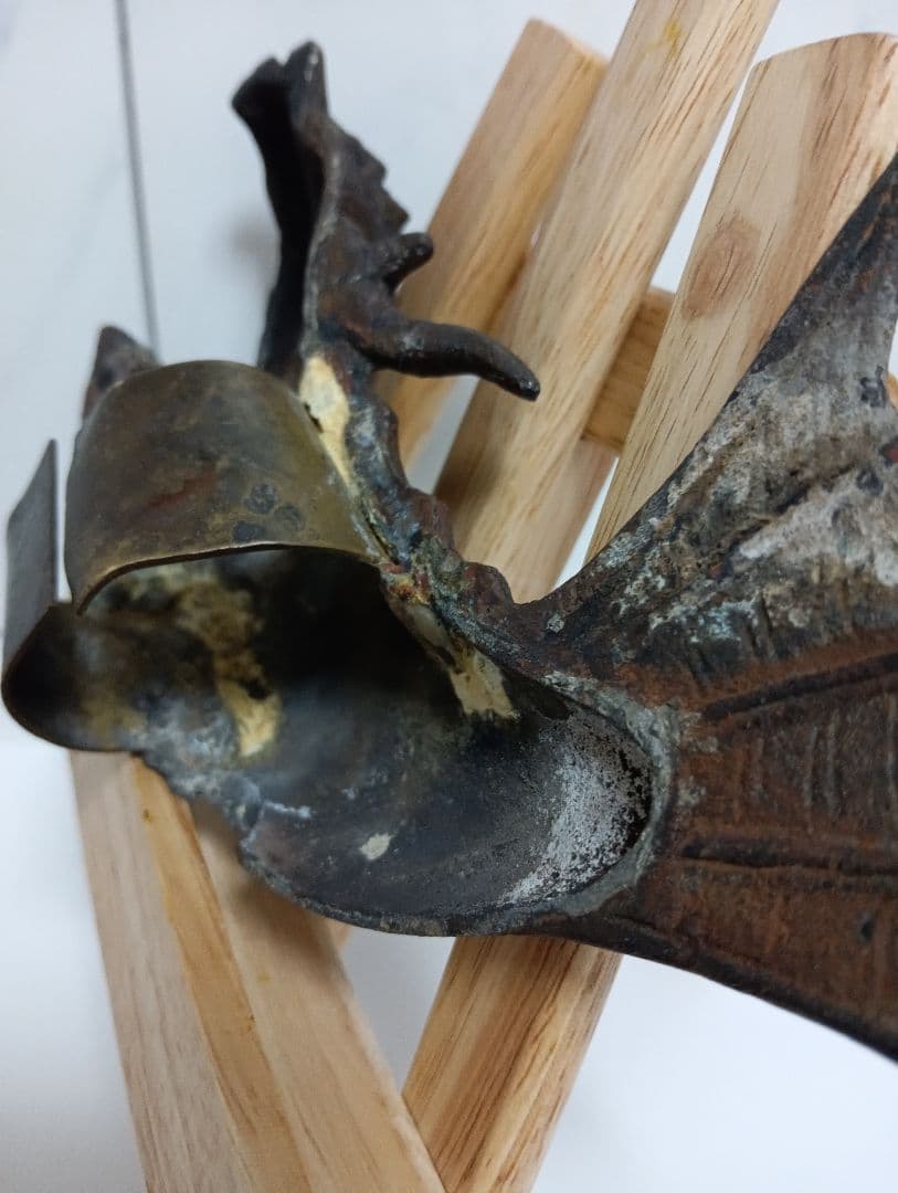 江戸時代上級武家蔵出古銅製細密造形金具２００〜３５０年前頃武具詳細不明鯱当時物品