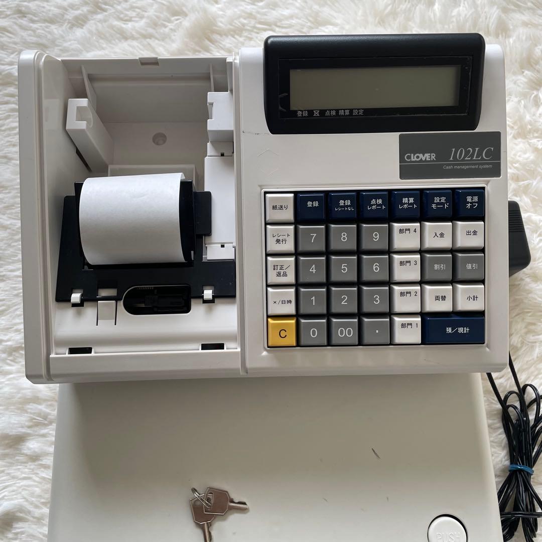 CLOVER 102LC レジスター 本体と新品ロール紙８本セット