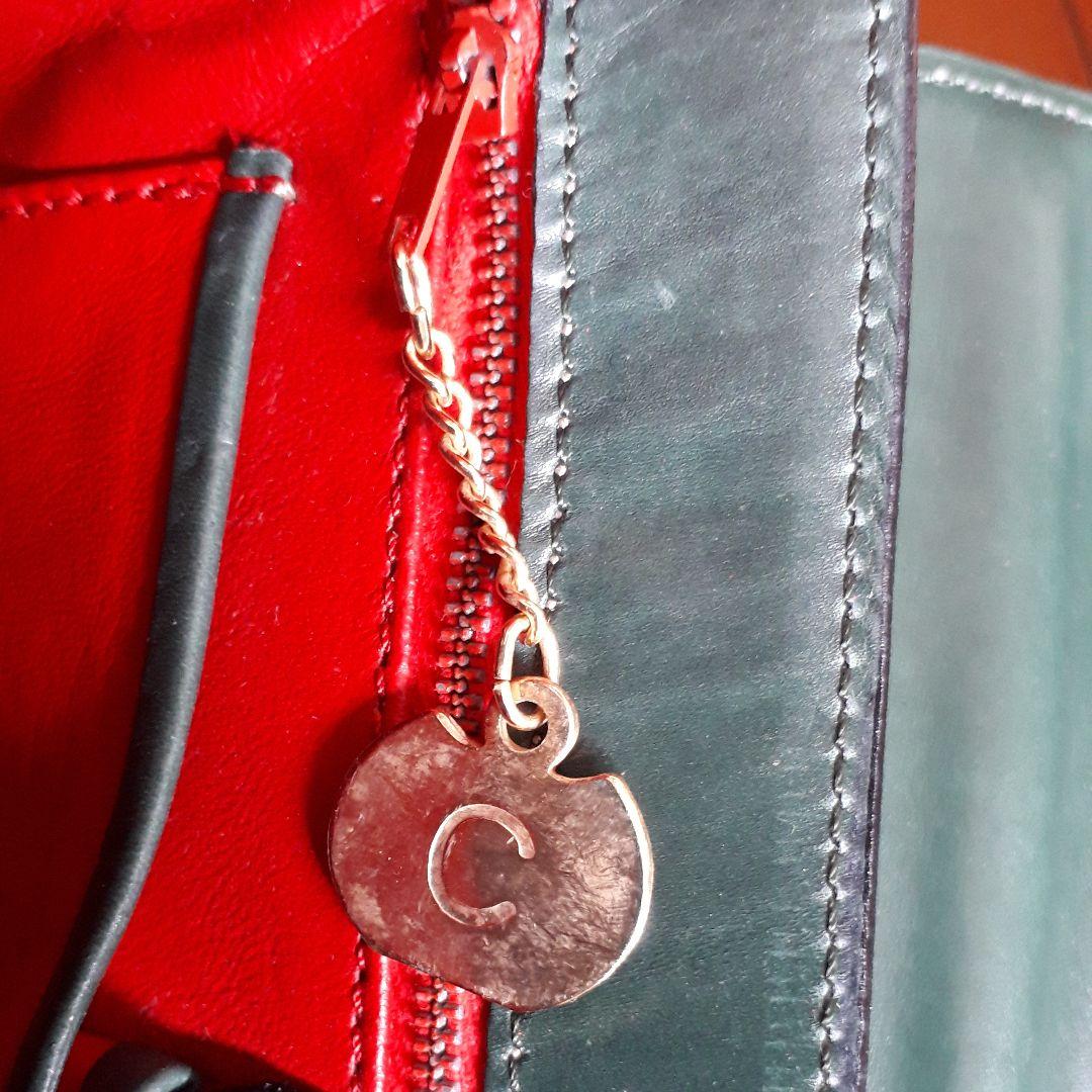 セリーヌ　CELINE　ハンドバッグ　深緑　グリーン