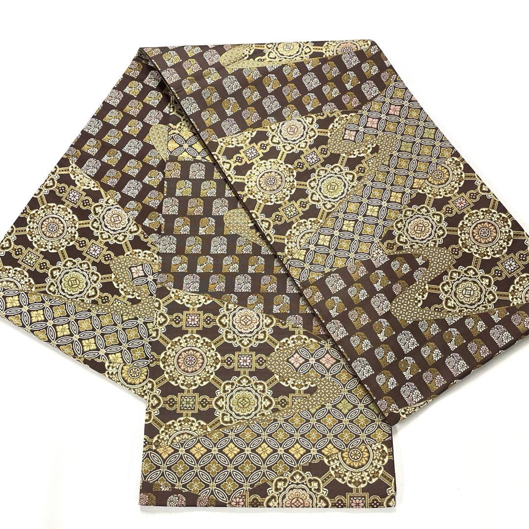 専用帯5001 ●陰山織物謹製 箔屋清兵衛 高級 正絹 錦織 袋帯 花文 華文