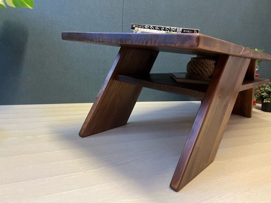 【送料無料】 ローテーブル アングル脚 110cm 45cm パイン Br