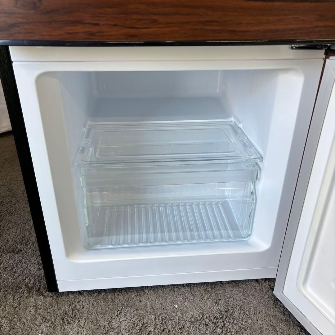 421⭕️未使用　展示品　冷蔵庫　一人暮らし　木目調　おしゃれ　レトロ　設置無料