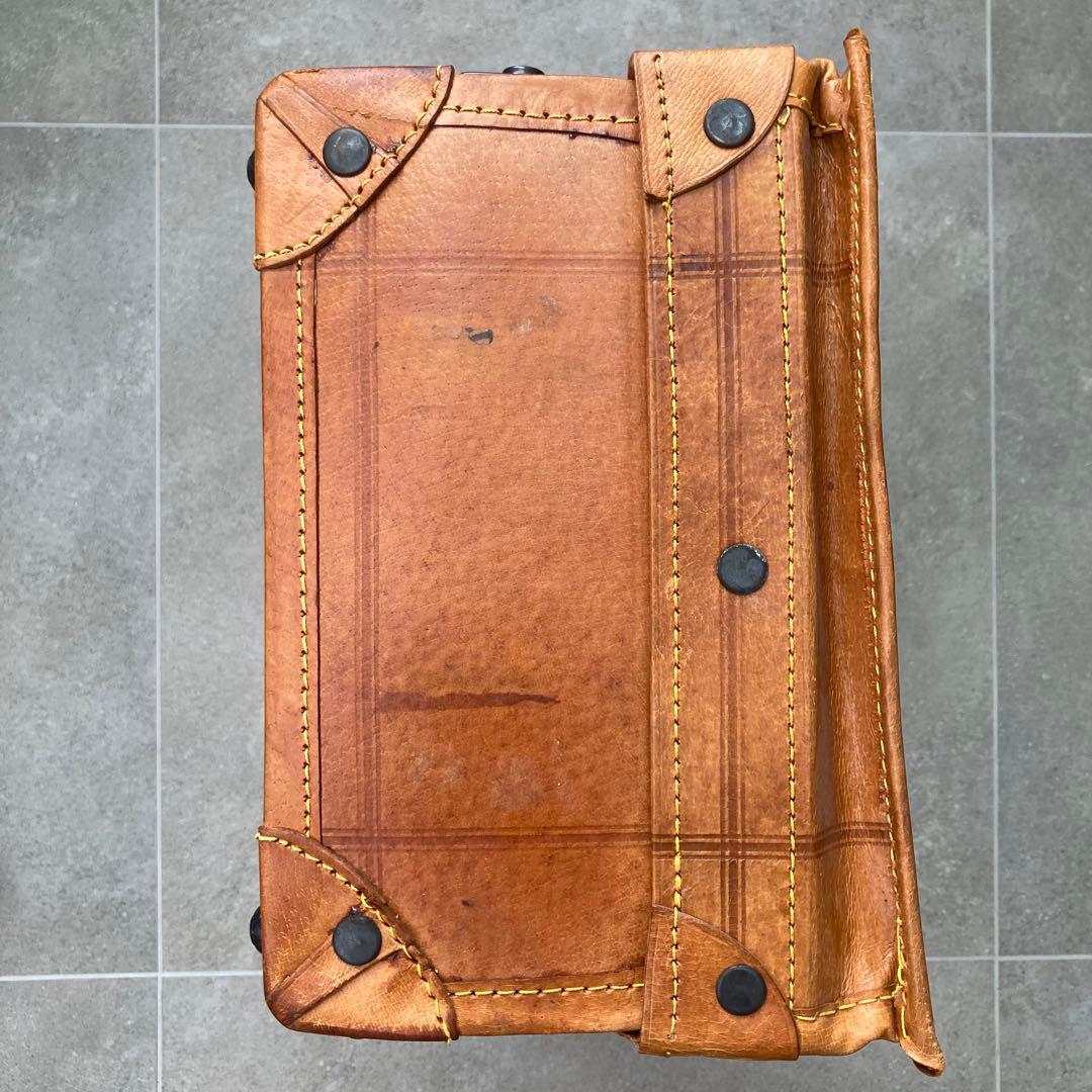 ヴィンテージ レザー トランクケース トランクバッグ レトロ雑貨 古道具 鍵付き