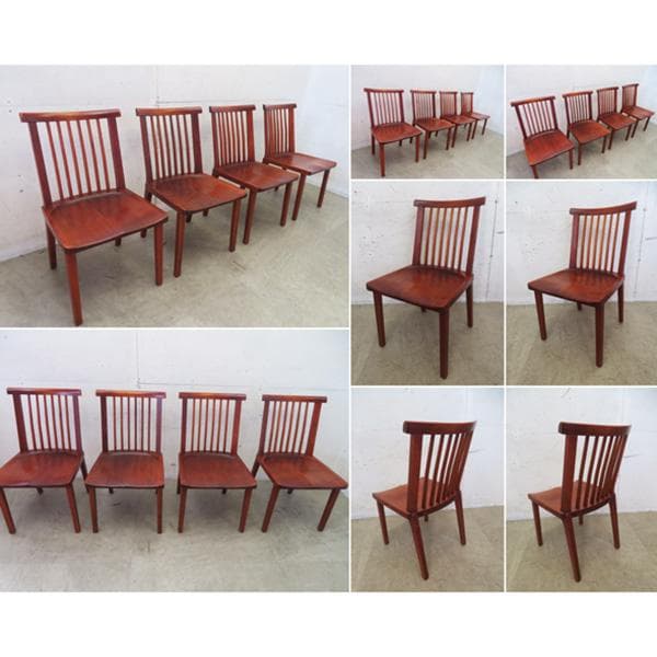 和モダン■無垢材■欅材■座刳り■浮造り■ダイニングチェア■伝統工芸■4脚セット■