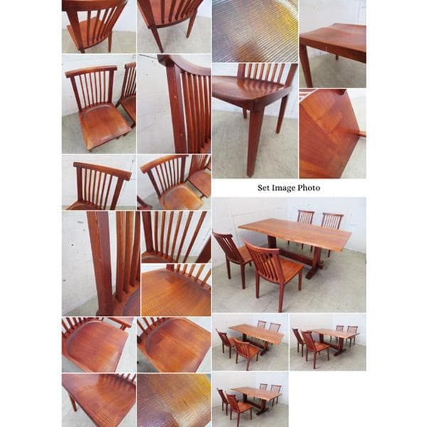 和モダン■無垢材■欅材■座刳り■浮造り■ダイニングチェア■伝統工芸■4脚セット■