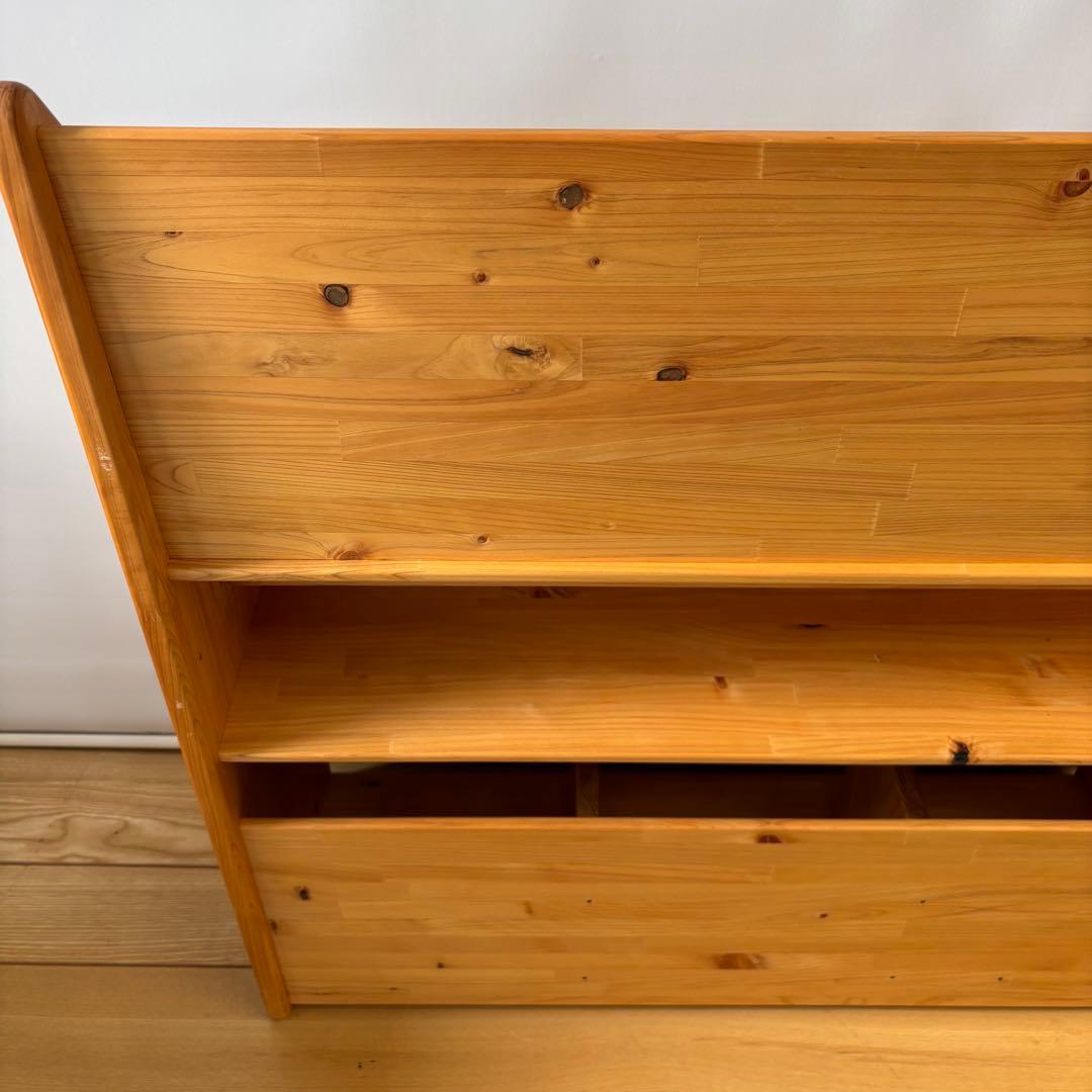 少し大きな絵本棚 なかよしライブラリー 国産品　天然ひのき