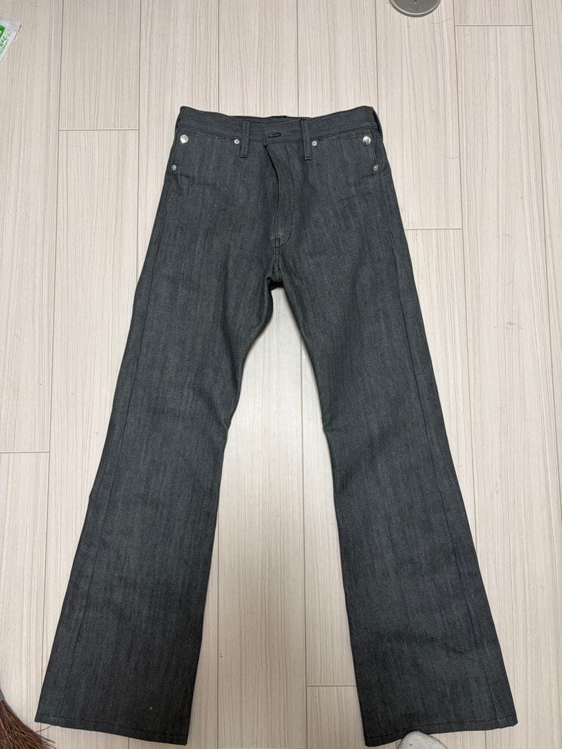 ダークグレー フレアデニムパンツ blanco サイズ1 goar