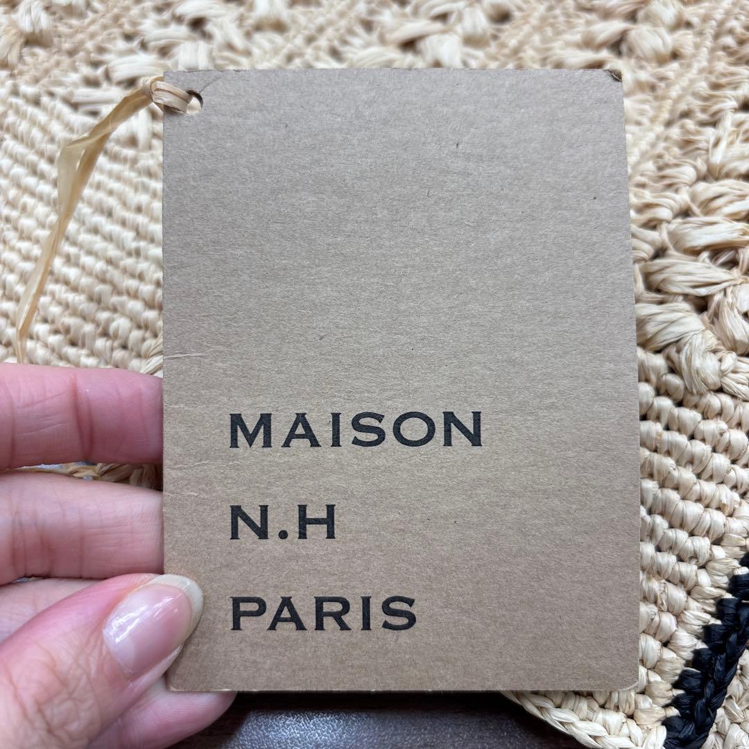 MAISON N.H PARIS バイカラー スクエア ハンドバッグ